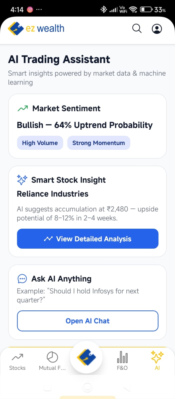 EZwealth app screen 4